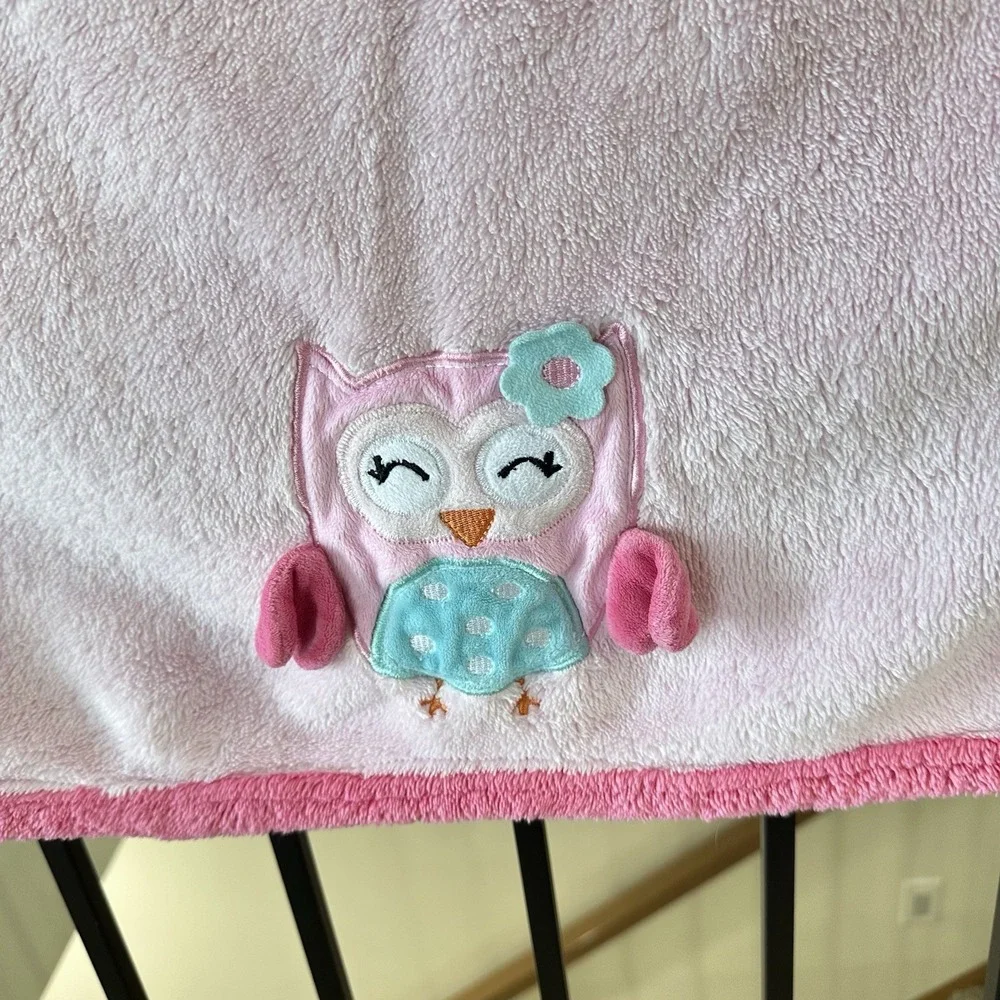 Baby Gear Pink Owl Plush Fleece Girl‎ Baby Security Blanket Lovey Aqua Blue Pink